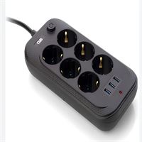 210-003-604 DECO 6 LI USB'Lİ BEYAZ 3M (3*1) 1