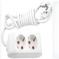 210-005-201 DECO 2 Lİ TOPRAKLI BEYAZ GRUP PRİZ (5M 1