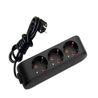 211-000-301 DECO 3 LÜ TOPRAKLI SİYAH GRUP PRİZ (KL 1