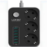 211-000-304 DECO 3 LÜ  USB'Lİ SİYAH (KLEMENSLİ) 1