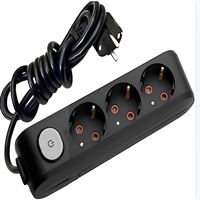 211-002-301 DECO 3 LÜ TOPRAKLI SİYAH GRUP PRİZ (2M 1