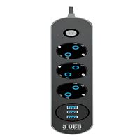 211-002-304 DECO 3 LÜ  USB'Lİ SİYAH 2M (3*1) 1