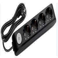 211-002-401 DECO 4 LÜ TOPRAKLI SİYAH GRUP PRİZ (2M 1