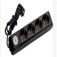 211-002-402 DECO 4 LÜ ANAHTARLI SİYAH GRUP PRİZ (2 1