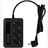 211-002-404 DECO 4 LÜ USB'Lİ SİYAH 2M (3*1) 1