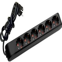 211-002-601 DECO 6 LI TOPRAKLI SİYAH GRUP PRİZ (2M 1