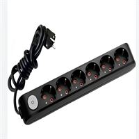 211-002-602 DECO 6 LI ANAHTARLI SİYAH GRUP PRİZ (2 1