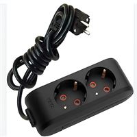 211-003-201 DECO 2 Lİ TOPRAKLI SİYAH GRUP PRİZ (3M 1