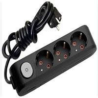 211-003-301 DECO 3 LÜ TOPRAKLI SİYAH GRUP PRİZ (3M 1