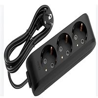 211-003-302 DECO 3 LÜ ANAHTARLI SİYAH GRUP PRİZ (3 1