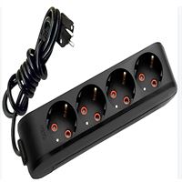 211-003-401 DECO 4 LÜ TOPRAKLI SİYAH GRUP PRİZ (3M 1