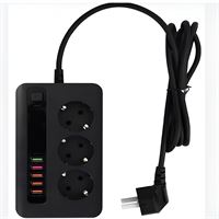 211-003-404 DECO 4 LÜ USB'Lİ SİYAH 3M (3*1) 1