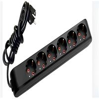 211-003-601 DECO 6 LI TOPRAKLI SİYAH GRUP PRİZ (3M 1