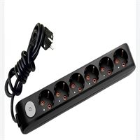 211-003-602 DECO 6 LI ANAHTARLI SİYAH GRUP PRİZ (3 1