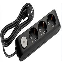 211-005-302 DECO 3 LÜ ANAHTARLI SİYAH GRUP PRİZ (5 1