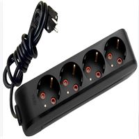 211-005-401 DECO 4 LÜ TOPRAKLI SİYAH GRUP PRİZ (5M 1