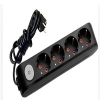 211-005-402 DECO 4 LÜ ANAHTARLI SİYAH GRUP PRİZ (5 1