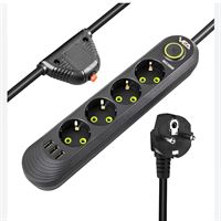 211-005-404 DECO 4 LÜ USB'Lİ SİYAH 5M (3*1) 1