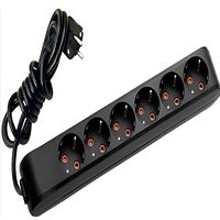 211-005-601 DECO 6 LI TOPRAKLI SİYAH GRUP PRİZ (5M 1