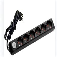 211-005-602 DECO 6 LI ANAHTARLI SİYAH GRUP PRİZ (5 1