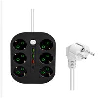 211-005-604 DECO 6 LI USB'Lİ SİYAH 5M (3*1) 1