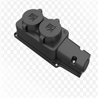 220-000-201 KAUÇUK 2'Lİ GRUP PRİZ SİYAH 1