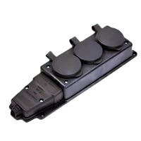 220-000-301 KAUÇUK 3'LÜ GRUP PRİZ SİYAH 1