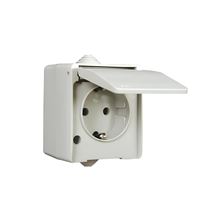 NEMLİYER IP44 KAPAKLI TOPRAKLI PRİZ BEYAZ 1