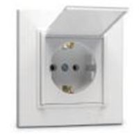 KAREA KAPAKLI TOPRAKLI PRİZ BEYAZ 1