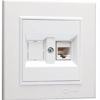 KAREA İKİLİ DATA PRİZİ (1 ADET CAT5) BEYAZ 1