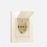 KAREA KAPAKLI TOPRAKLI PRİZ KREM 1