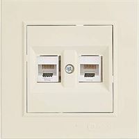 KAREA İKİLİ DATA PRİZİ (2 ADET CAT5) KREM 1