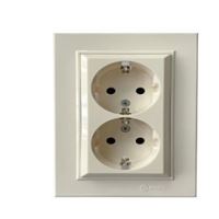 KAREA İKİLİ TOPRAKLI PRİZ KREM 1