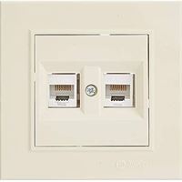 KAREA İKİLİ DATA PRİZİ (2 ADET CAT6) KREM 1