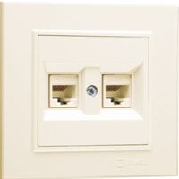 KAREA İKİLİ DATA PRİZİ (CAT3+CAT6) KREM 1