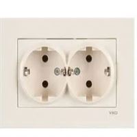 KAREA İKİLİ PRİZ ÇERÇEVE KREM 1