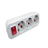 GRUP PRİZ ÜÇLÜ ANAHTARLI TOPRAKLI KLEMENSLİ BEYAZ 1