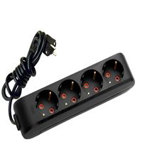 GRUP PRİZ DÖRTLÜ TOPRAKLI KORDONLU 5M. SİYAH 1