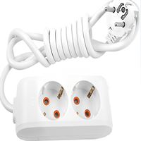 YENİ GRUP PRİZ İKİLİ ANAHTARLI TOPRAKLI 3M BEYAZ 1