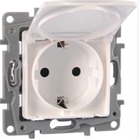 Kapaklı Topraklı Priz beyaz 1