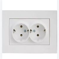 İkili Topraklı Priz beyaz 1