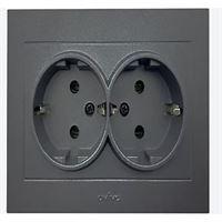 İkili Topraklı Priz füme 1