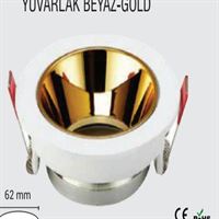 DEKORATİF KASA TEKLİ YUVARLAK BEYAZ-GOLD 1