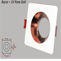 PLASTİK SPOT KASA BEYAZ+ROSE GOLD 1
