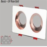 PLASTİK SPOT KASA BEYAZ+ROSE GOLD 2'Lİ 1