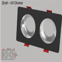 PLASTİK SPOT KASA SİYAH+CHROME 2 'Lİ 1