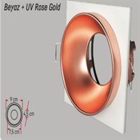 ALÜMİNYUM SPOT KASA KARE BEYAZ+ROSE 1