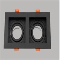 ALÜMİNYUM SPOT  KASA KARE 2 Lİ SİYAH 1