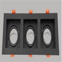 ALÜMİNYUM SPOT  KASA KARE 3 LÜ SİYAH 1