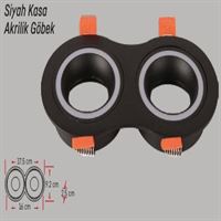 ALÜMİNYUM SPOT AKRİLİKLİ YUVARLAK 2 Lİ KASA SİYAH 1